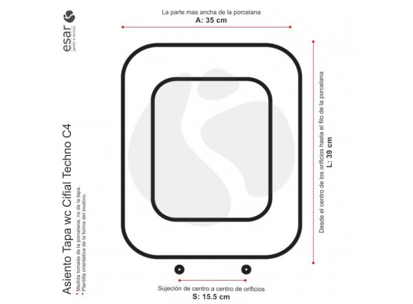 Asiento tapa wc Cifial Techno C4