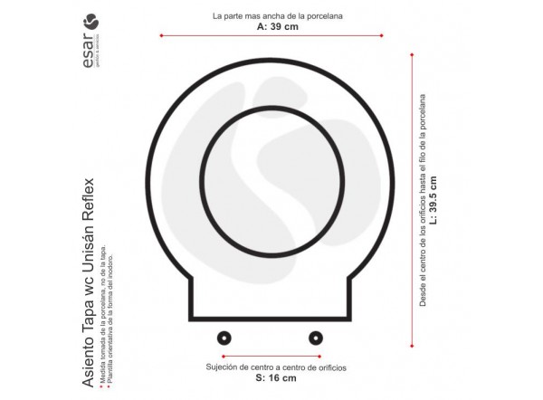 Asiento tapa wc Unisan Reflex