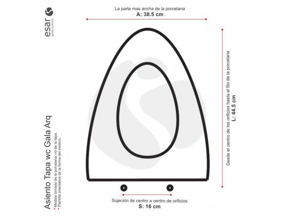 Asiento tapa wc Gala Arq