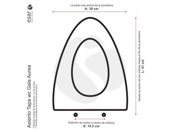 Asiento tapa wc Gala Aurea