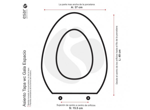 Asiento tapa wc Gala Espacio
