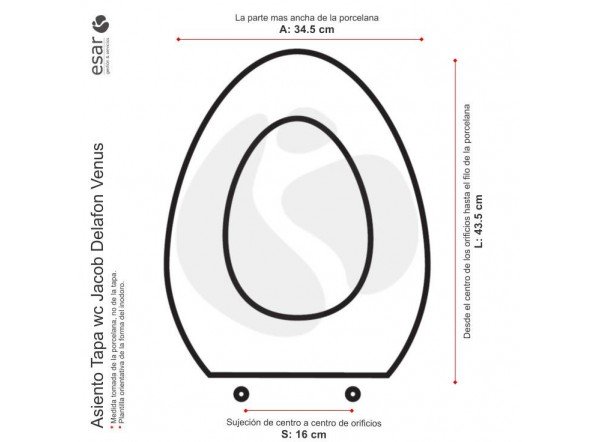Asiento tapa wc Jacob Delafon Venus