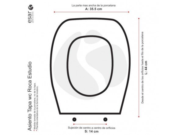 Asiento tapa wc Roca Estudio