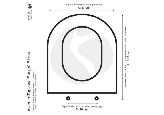 Asiento tapa wc Sangra Siena