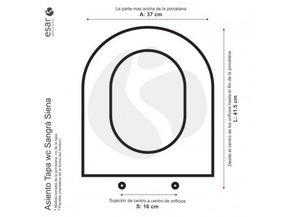 Asiento tapa wc Sangra Siena